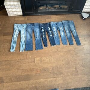 Hollister Women's Skinny Ripped Blue Jeans Collection